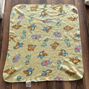 Vintage -Lion, blue monkey, green giraffe, purple elephant Baby Blanket 2000’s